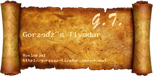 Gorzsás Tivadar névjegykártya